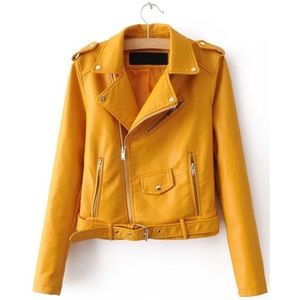 NWOT Shein Faux Leather Buckle Belt Moto Jacket